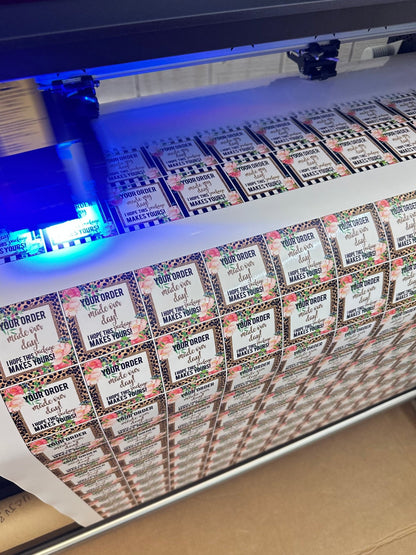 RTS 2.5 INCH STICKERS YOU MADE MY DAY PACKAGING BUSINESS STICKER 100 PACKS - Do it yourself Transfers