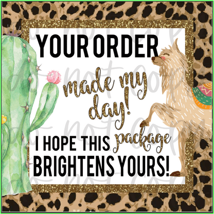 RTS 2.5 INCH STICKERS YOU MADE MY DAY PACKAGING BUSINESS STICKER 100 PACKS - Do it yourself Transfers