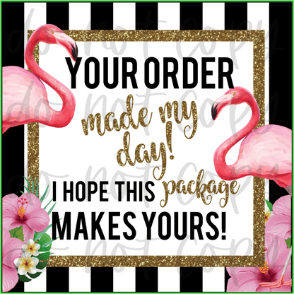 RTS 2.5 INCH STICKERS YOU MADE MY DAY PACKAGING BUSINESS STICKER 100 PACKS - Do it yourself Transfers