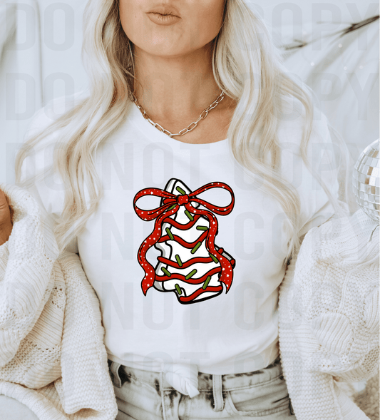 RTS CHRISTMAS CAKE TREE BOW CLEAR FILM SCREEN PRINT TRANSFER SIZE 9X7 - Do it yourself Transfers