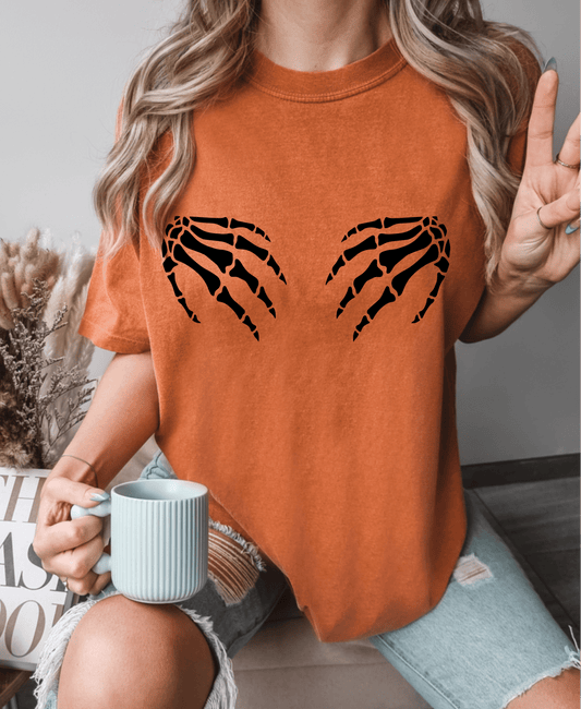 TRANSFER TUESDAY JULY 2ND SKULLIE HANDS HALLOWEEN SINGLE COLOR BLACK Screen Print transfers size ADULT 8X12 - Do it yourself Transfers