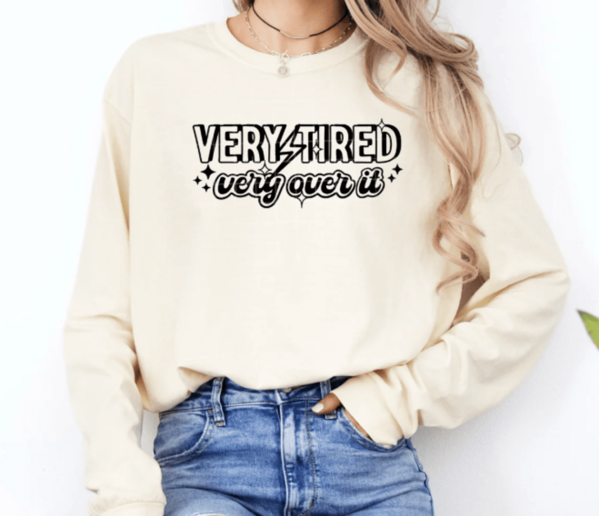 TRANSFER TUESDAY JULY 9TH VERY TIRED VERY OVER IT SINGLE COLOR BLACK Screen Print transfers size ADULT 9X12 - Do it yourself Transfers